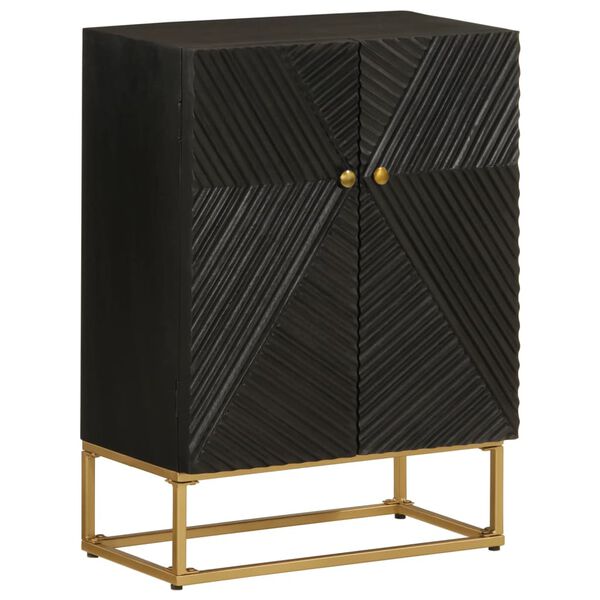 vidaXL puhvetkapp, must, 55 x 30 x 76 cm, mangopuit ja raud