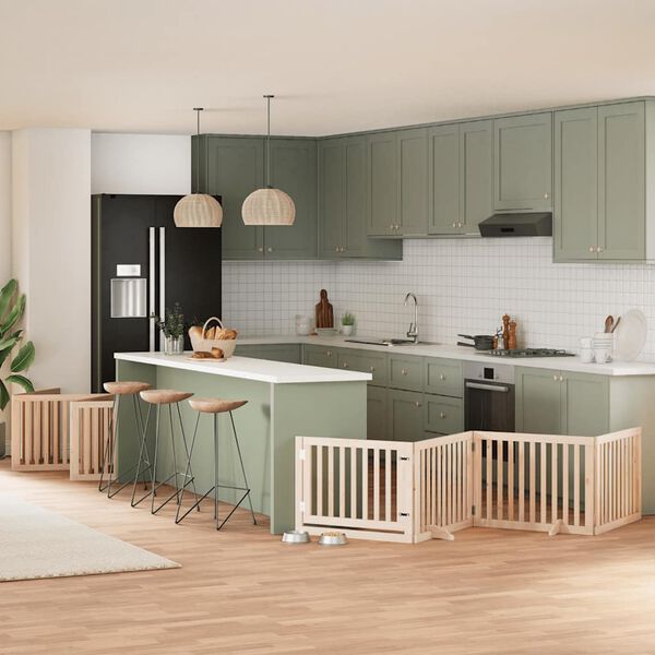 vidaXL kokkupandav koerav&auml;rav uksega, 10 paneeli, 800 cm, paplipuit