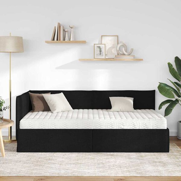 vidaXL Nurgavoodi raam koos madratsiga peaga 2 pcs Roheline Samet