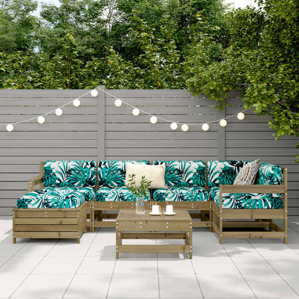 vidaXL 7-osaline aiadiivani komplekt, immutatud m&auml;nnipuit