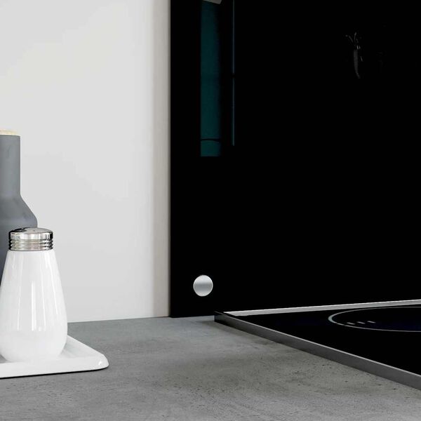 vidaXL köögi pritsmekaitse, must, 70 x 50 cm, karastatud klaas