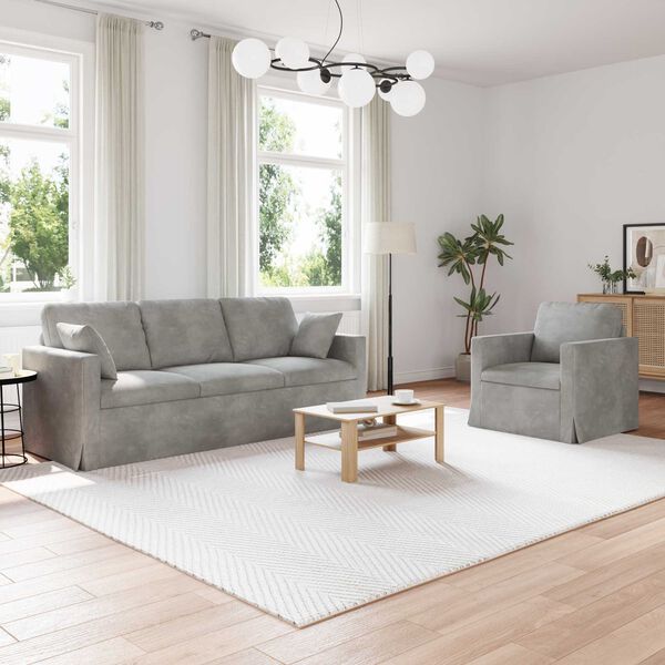 vidaXL Diivan 2 pcs Helehall 198 x 78 x 80 cm Samet