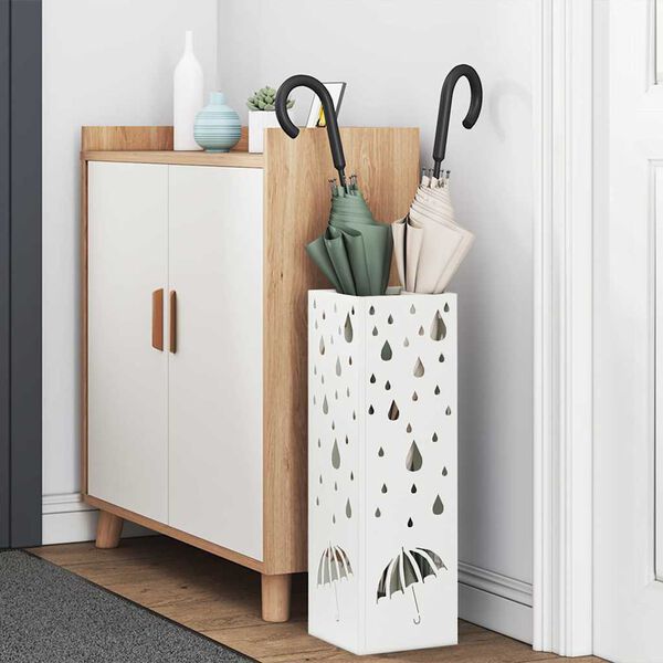 vidaXL Hoidik ja riputustugi Valge 15.5 x 15.5 x 49 cm Metall