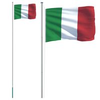 vidaXL Itaalia lipp ja lipumast, 6,23 m, alumiinium