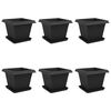 vidaXL Taimepotid 6 pcs Must 43 x 43 x 33,5 cm Plastmass