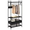 vidaXL Garderoobikapp sahtliga Must tamm 89 x 39 x 184.5 cm Tehispuit