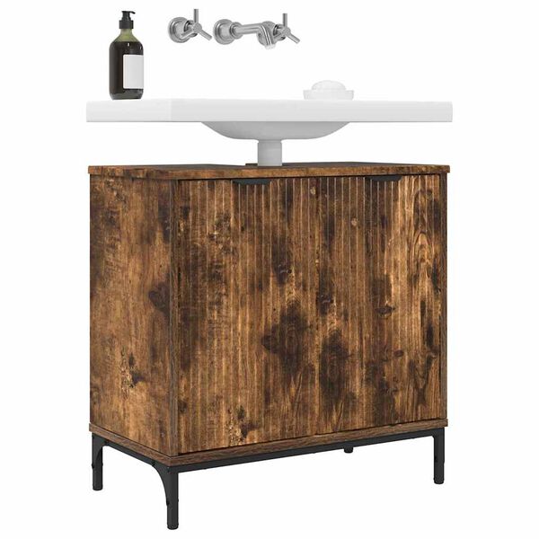 vidaXL Vannitoa kraanikausi kapp Suitsetatud tamm 60,5 x 33,5 x 61 cm