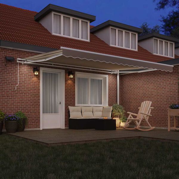 vidaXL K&auml;igukohandatav varikatus Beež 450 &times; 300 cm Kangas ja teras