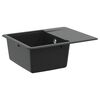 vidaXL Kraan Must 560 x 460 mm 80% Kvarts ja 20% Vaik