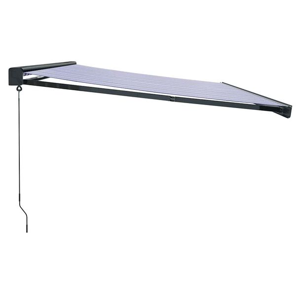 vidaXL sissetõmmatav varikatus sinine-valge 4,5x3 m kangas, alumiinium