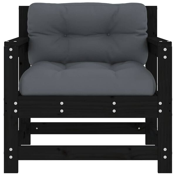 vidaXL aiatoolid patjadega 2 tk, must, m&auml;nnipuit