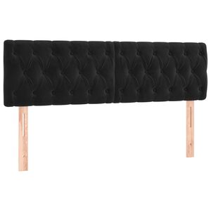 vidaXL voodipeatsid, must, 160x7x78/88 cm, samet