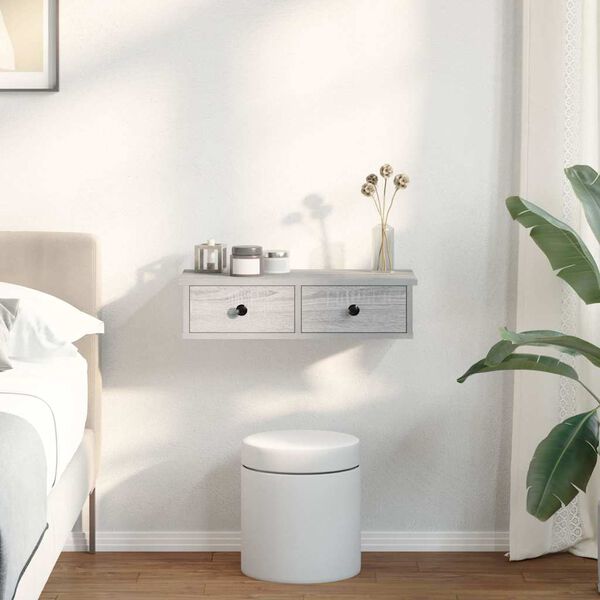 vidaXL seinariiul sahtlitega, hall sonoma tamm, 60x28x15 cm, tehispuit