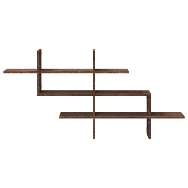 vidaXL seinariiul, pruun tamm, 124,5x18x60,5 cm, tehispuit