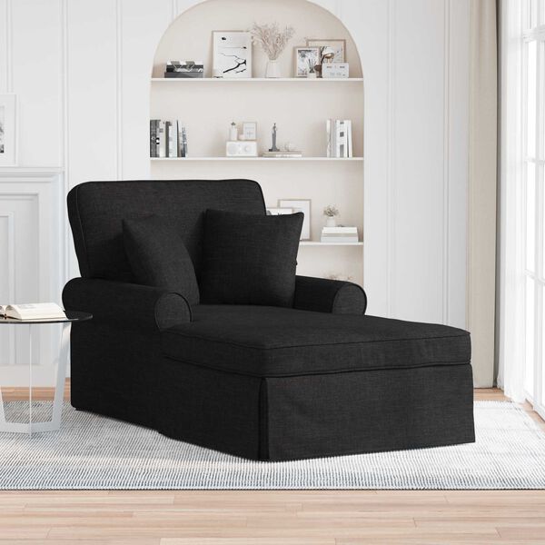 vidaXL Chaise lounge p&ouml;&ouml;ratud &auml;&auml;rega Must 91 x 157 x 91 cm kangas