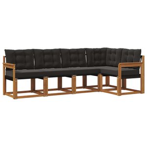 vidaXL V&auml;li diivanikomplekt padjaga 5 pcs Looduslik ja must