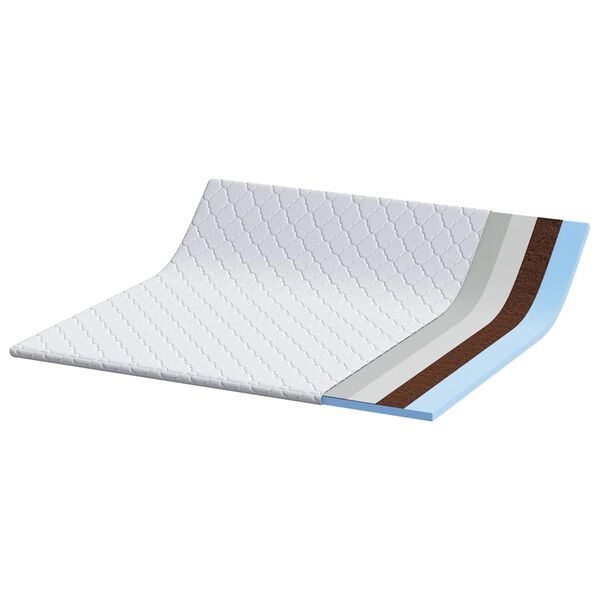 vidaXL Kookosp&auml;hkli maat&auml;itja Valge 200 x 200 cm Žakaarkangas