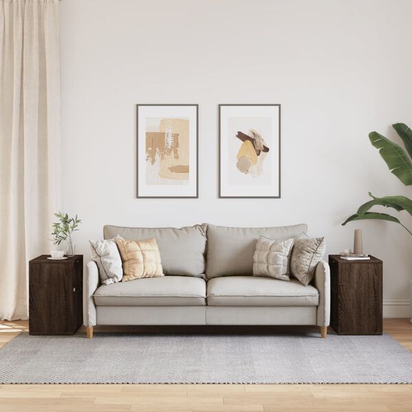 vidaXL lisalauad 2 tk, pruun tamm, 50x30x50 cm, tehispuit