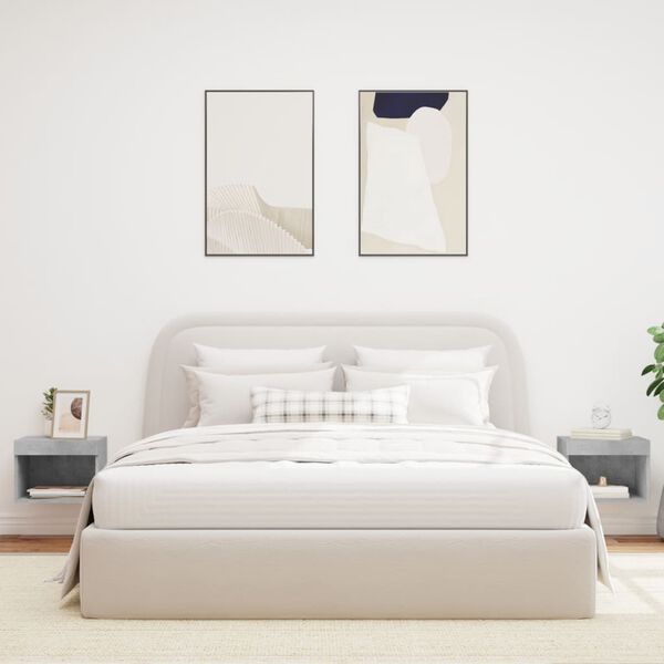 vidaXL seinale kinnitatavad &ouml;&ouml;kapid LED-tuledega 2 tk, betoonhall