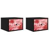 vidaXL Seinale kinnitatav &ouml;&ouml;kapp AACHEN 2 tk Must tamm 36 x 33 x 25 cm
