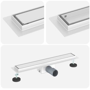 vidaXL 2 ühes duši äravool Hõbedane 50 cm Roostevaba teras 304