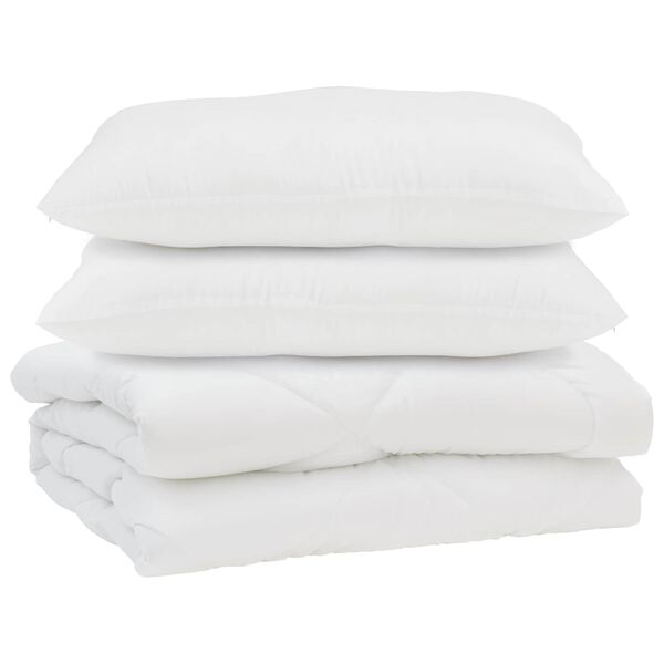 vidaXL Suletekk padjaga 3 pcs Valge Mikrofiiber