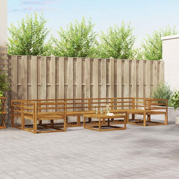 vidaXL V&auml;li diivanikomplekt 8 pcs Neutraalne Tugev akatsiapuu