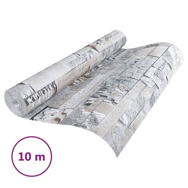 vidaXL seinatapeet 3D kivimustriga, hall ja pruun, 10x0,53 m, lausriie