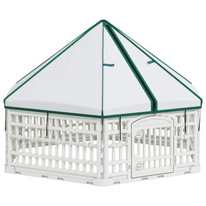 vidaXL 6 Paneeli Koera M&auml;nguaed Valge 122 x 106 x 79 cm Plastmass