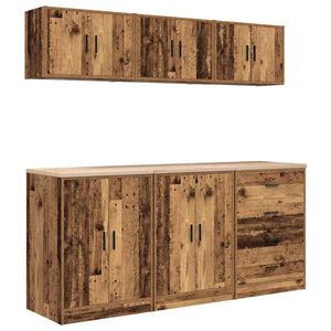 vidaXL garaažikapid 6 tk, vana puit, tehispuit