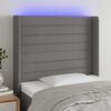 vidaXL LED-voodipeats, tumehall, 83x16x118/128 cm, kangas