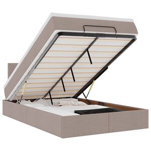 vidaXL Ottomani voodiraam madratsiga, pruunikashall, 120x200cm, kangas