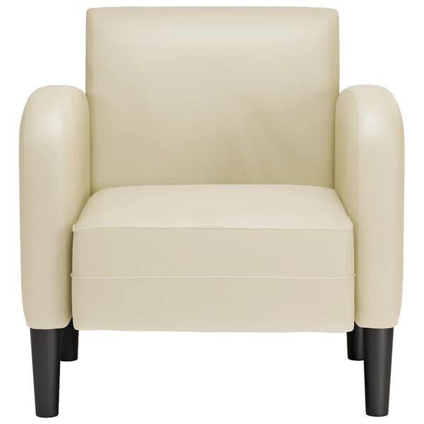 vidaXL diivantool k&auml;etugedega, kreemjas, 54 cm, kunstnahk