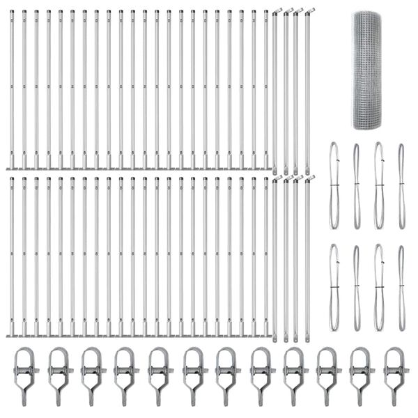 vidaXL Aiapost H&otilde;bedane 100 x 0,6 m (12 x 12 mm v&otilde;rk) Teras