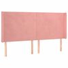 vidaXL LED-voodipeats, roosa, 183x16x118/128 cm, samet