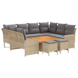 vidaXL M&ouml;&ouml;blisete padjaga 8 pcs Beež ja heledhall PE rattan