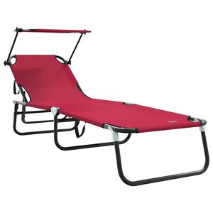 vidaXL Kokkupandav lamamistool Punane 190 x 57 x 81 cm oxford