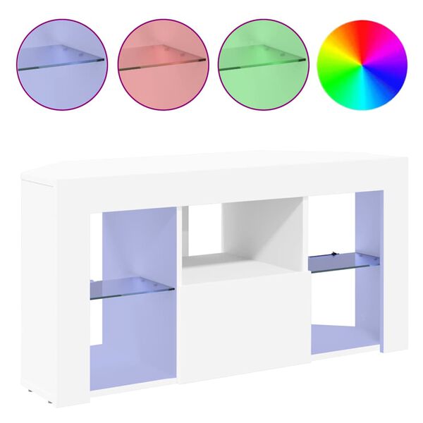 vidaXL Nurgas LED TV kapp Valge 100 x 40 x 50 cm Tehispuit