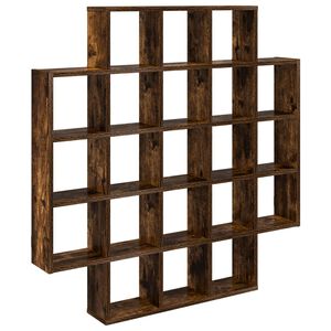 vidaXL Seinariiul Suitsutatud tamm 100 x 13 x 100 cm Tehispuit