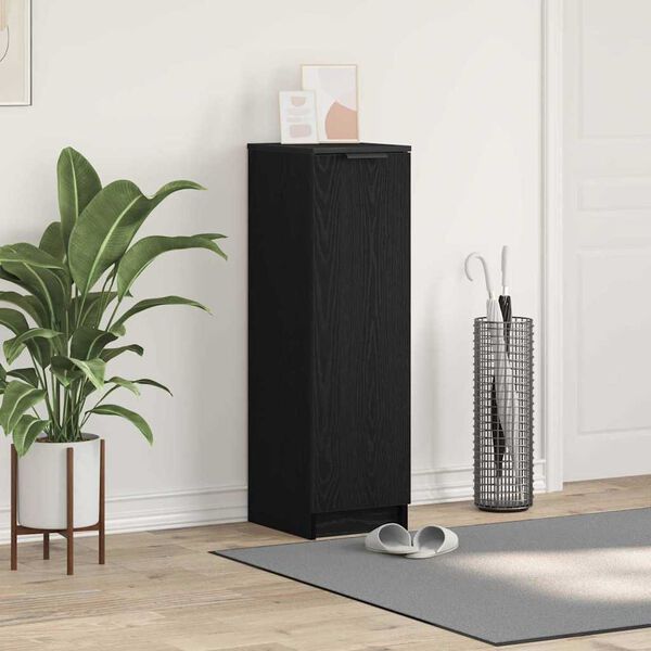 vidaXL Kinga kapp riiuliga Must tamm 29,5 x 35 x 101 cm Tehispuit