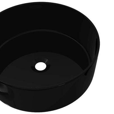 vidaXL ümar keraamiline valamu 40 x 15 cm, must