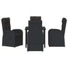 vidaXL Aia s&ouml;&ouml;gilaudade komplekt padjaga 5 pcs Must pol&uuml;rotang