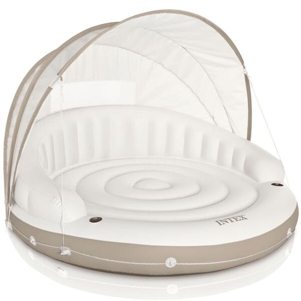 Intex varikatusega täispumbatav ujuv lamamistool, 199 x 150 cm,