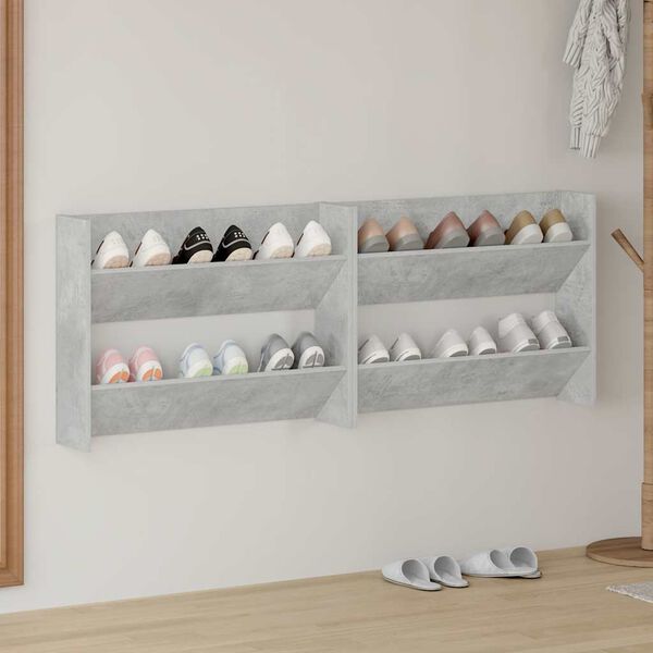 vidaXL seina kingakapp 2 tk, betoonhall 80x18x60 cm puitlaastplaat