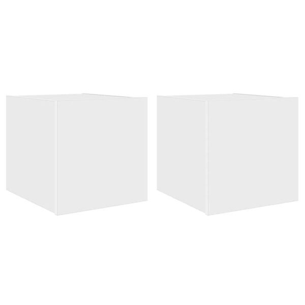 vidaXL teleri seinakapid LED-tuledega 2 tk, valge, 30,5 x 35 x 30 cm