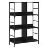 vidaXL Raamatukapp 4 tasandit 78,5 x 33 x 117,5 cm metall PB Must tamm