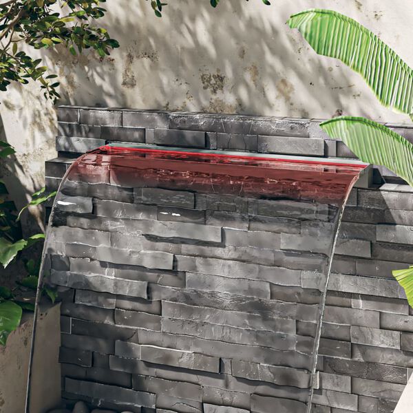 vidaXL purskkaevu kosk RGB LED-tuledega, roostevaba teras, 108 cm