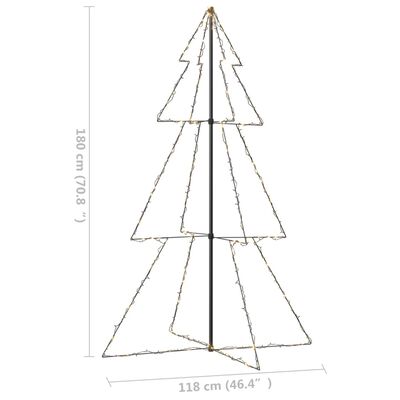 vidaXL koonusekujuline jõulupuu 240 LEDi, tuppa ja õue, 118x180 cm