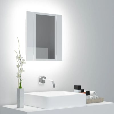 vidaXL LED-peeglikapp kõrgläikega valge 40x12x45 cm, akrüül