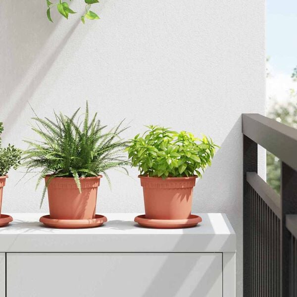 vidaXL &Uuml;mmargune lillepott 6 pcs Kohviroosa &Oslash; 12,5 x 10 cm Plastmass